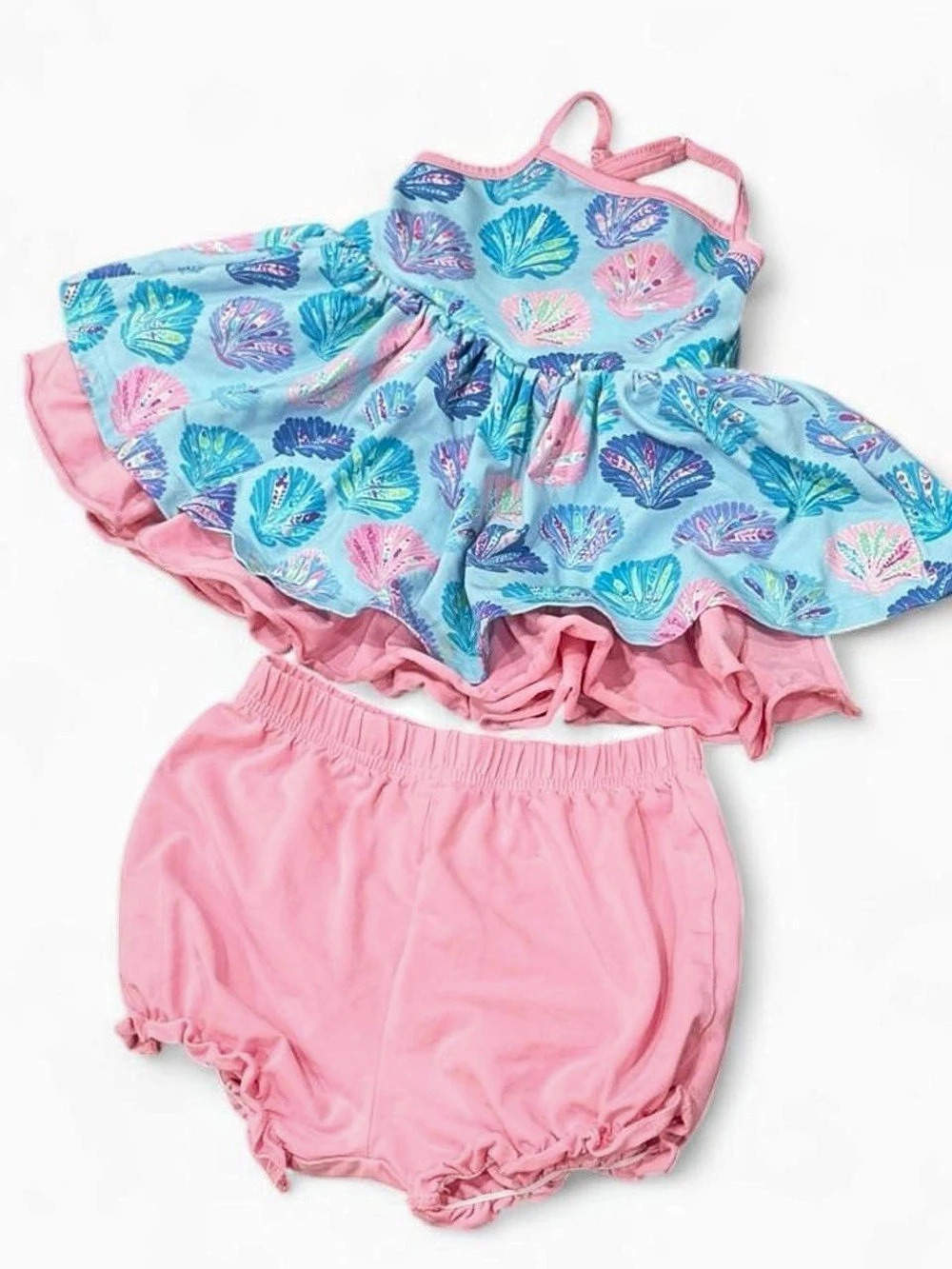 Smocked Sweets adorable Seashells matching Dress & Bloomers